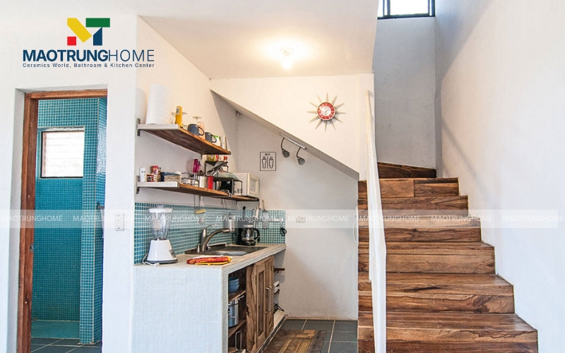 Nhà bếp và nhà vệ sinh nhỏ cho ngôi nhà ít diện tích