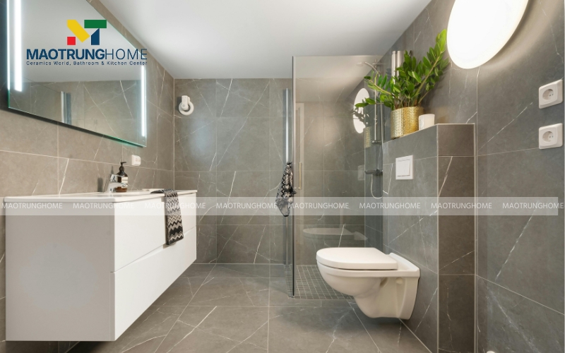 Nhà vệ sinh nhỏ phong cách Nhật Bản hiện đại