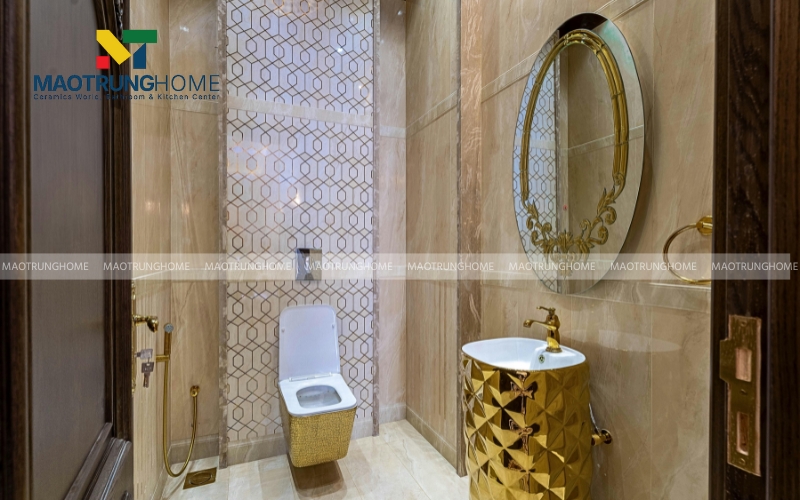 Không gian nhà vệ sinh tân cổ điển quyền quý