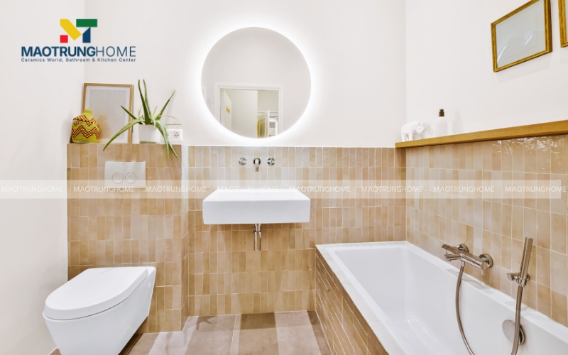 Không gian phòng tắm 5m2 Bắc Âu ấm cúng