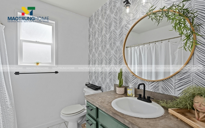 Trang trí nhà vệ sinh bằng cây xanh mát mắt