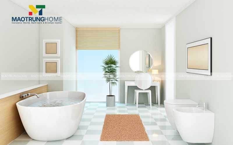 Khu vực sen tắm ngoài trời nhiệt đới được bao quanh bởi cây xanh 