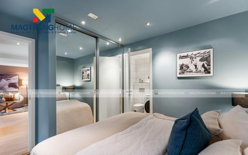 Phòng ngủ có diện tích vừa kết hợp nhà vệ sinh bên trong phòng