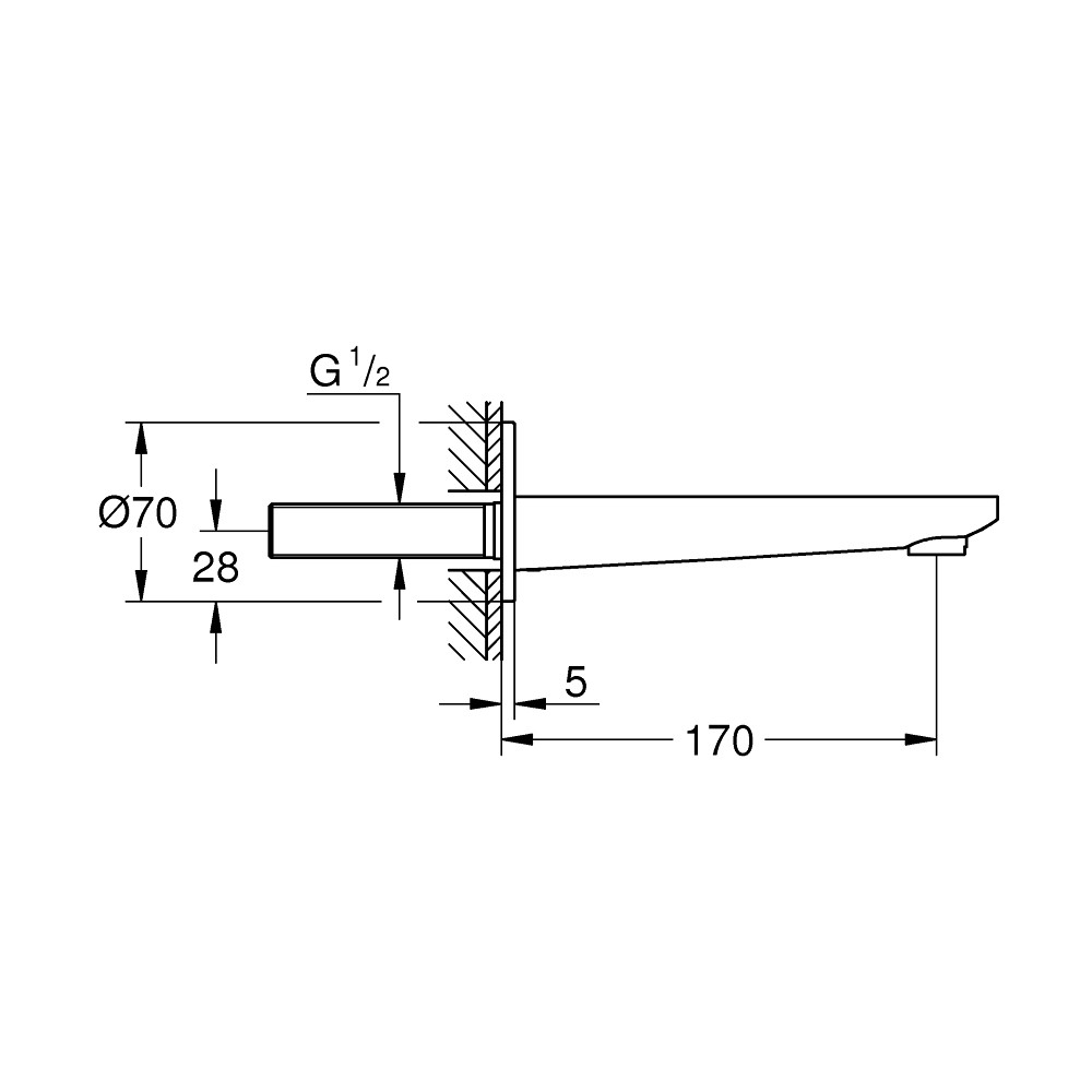 Vòi xả bồn âm tường Lineare GROHE 13383001 - Ảnh 3