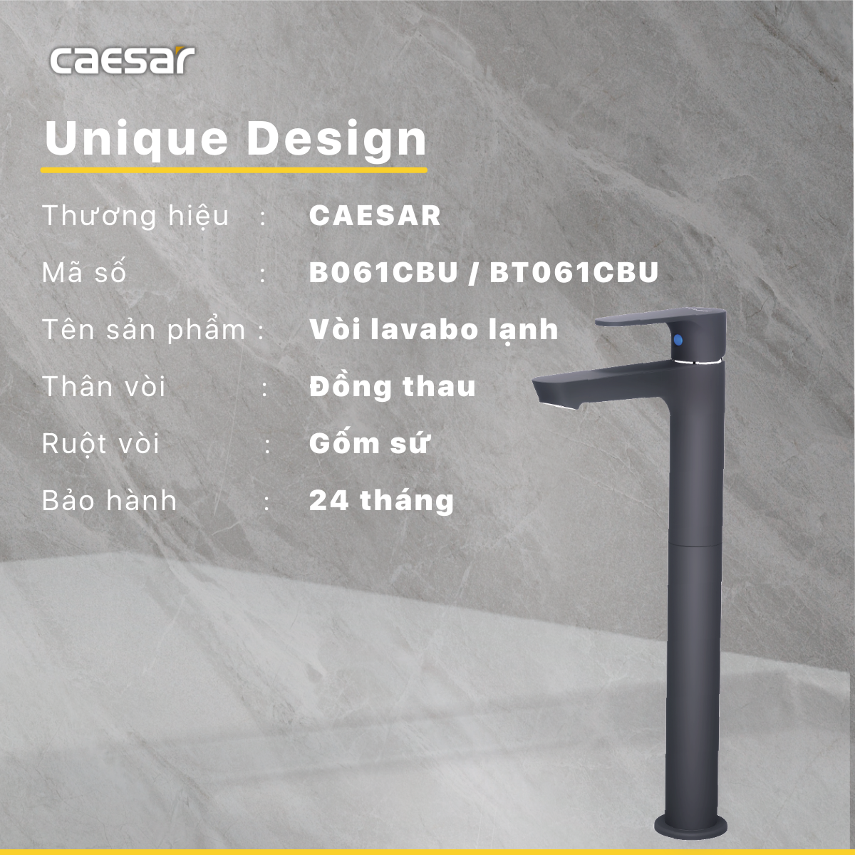 Vòi Lavabo cao Lavabo lạnh - B061CBU - Ảnh 10