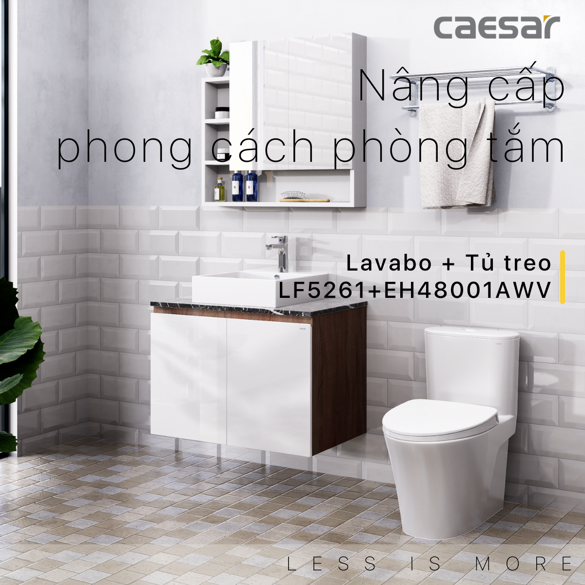 Lavabo và tủ treo LF5261 - EH48001AWV - Ảnh 2