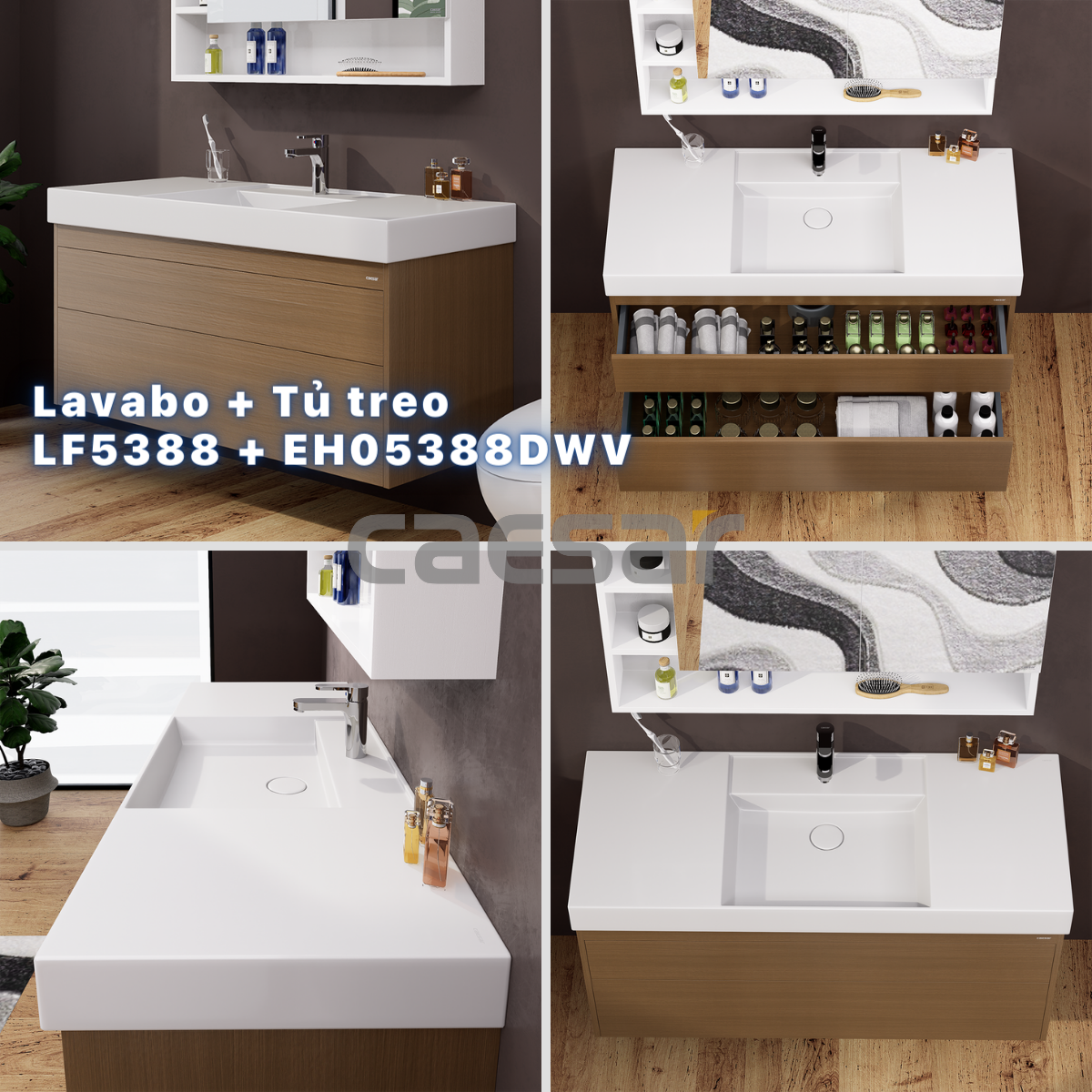 Lavabo + Tủ treo - LF5388 + EH05388DWV - Ảnh 15