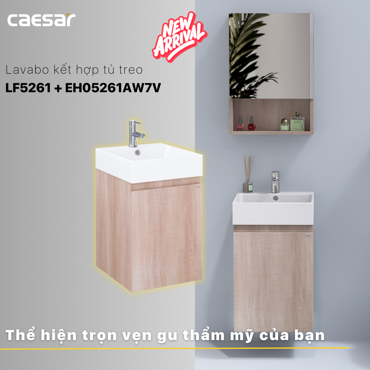 Lavabo + Tủ treo LF5261 - EH05261AW7V - Ảnh 16