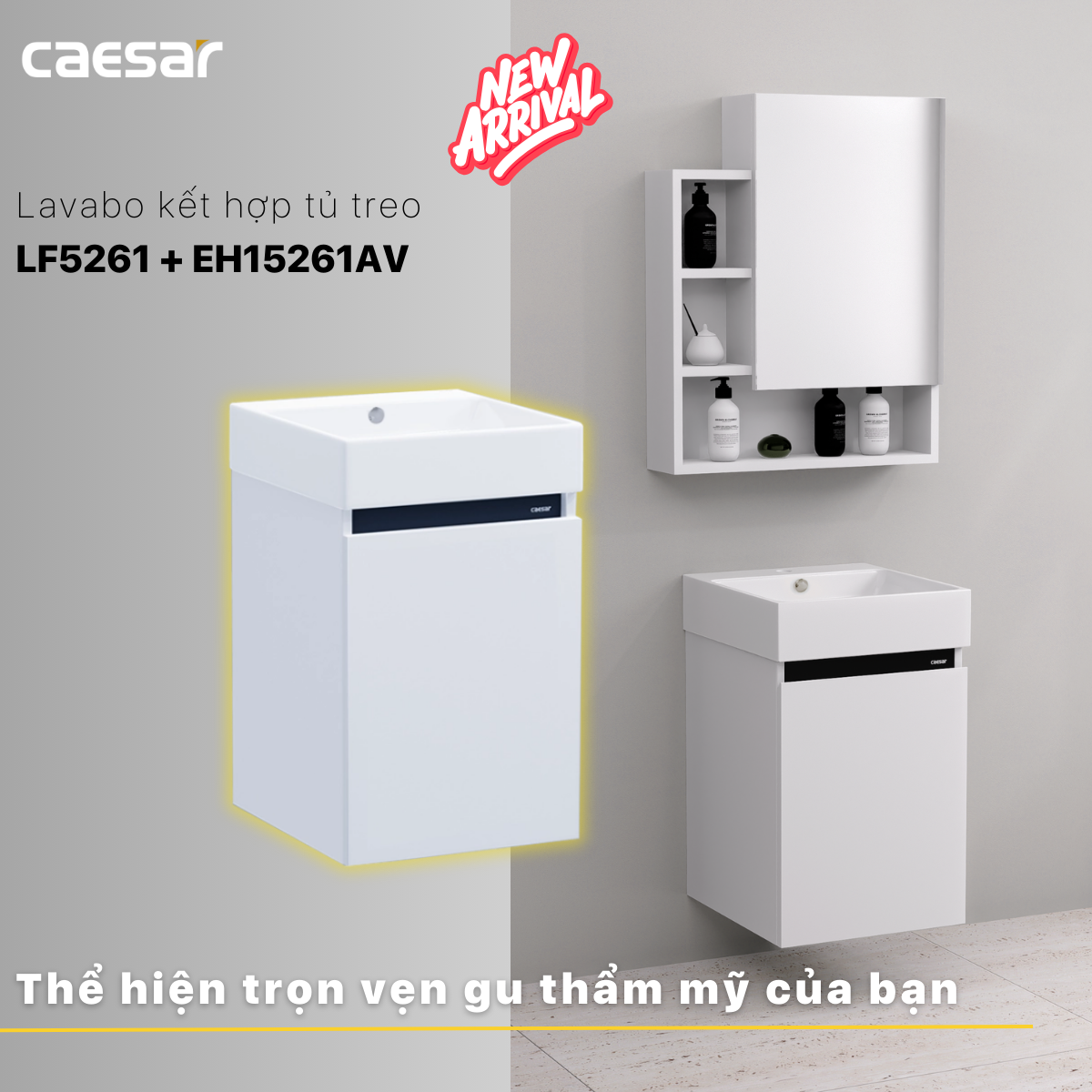 Lavabo + Tủ treo LF5261 - EH15261AV - Ảnh 16