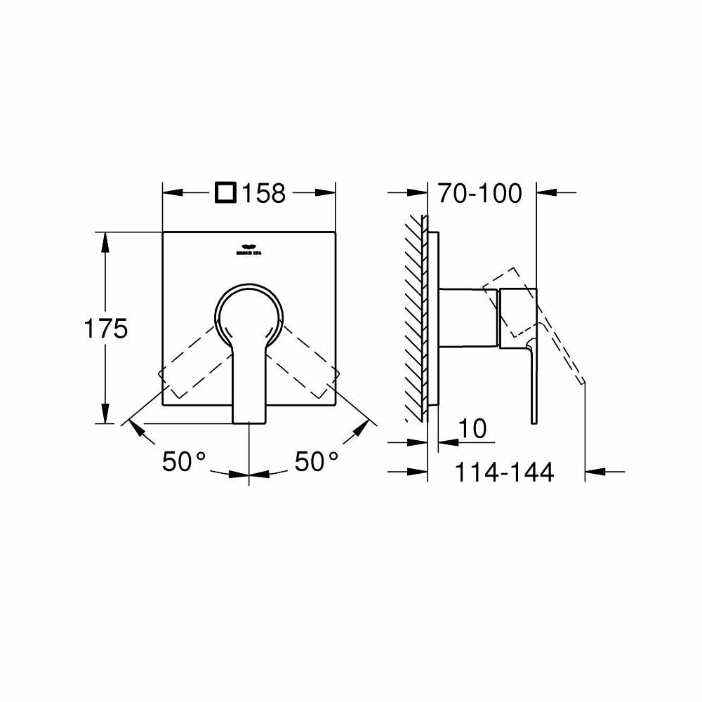 Van điều chỉnh nóng lạnh Allure GROHE 19317001 - Ảnh 3