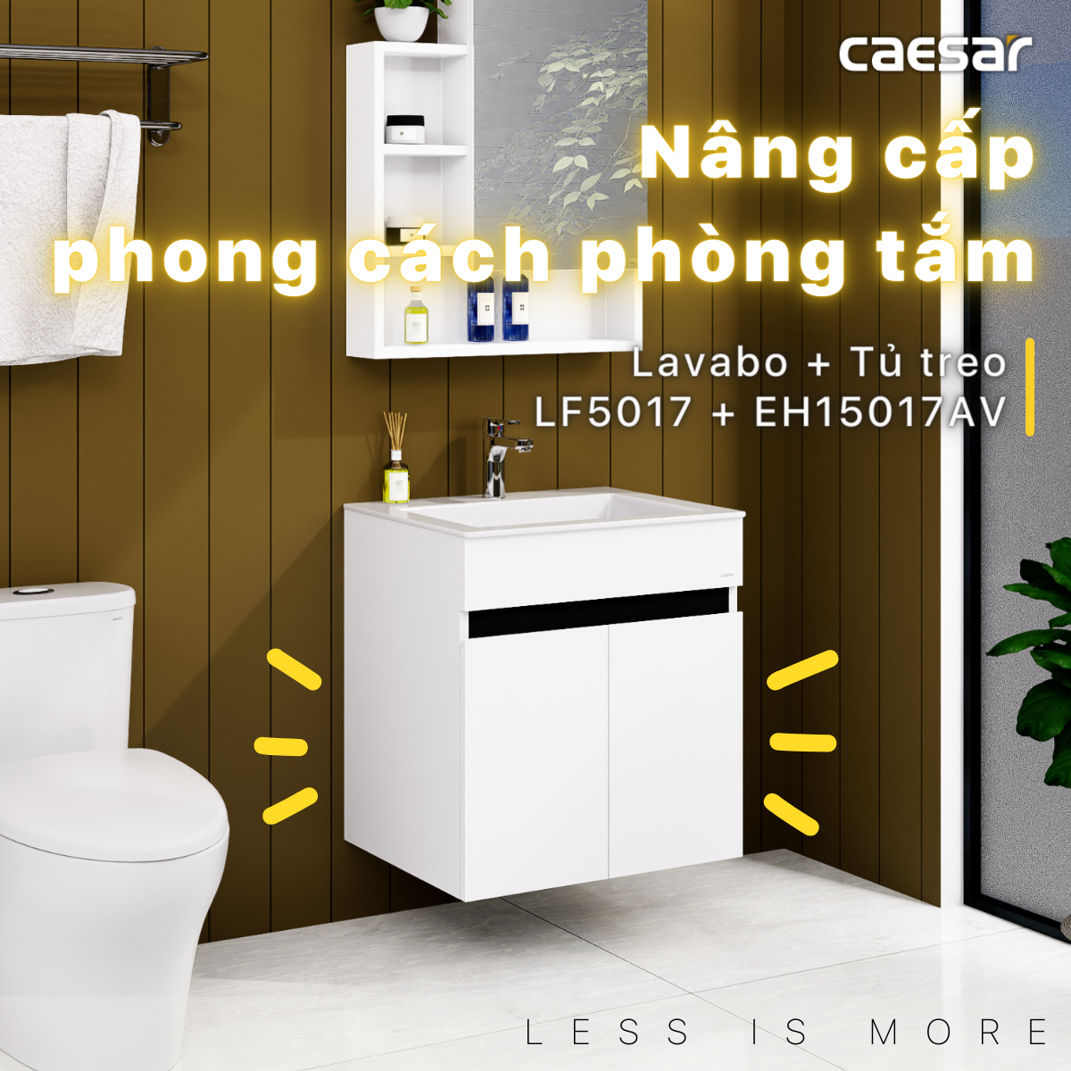 Lavabo + Tủ treo LF5017 + EH15017AV - Ảnh 2