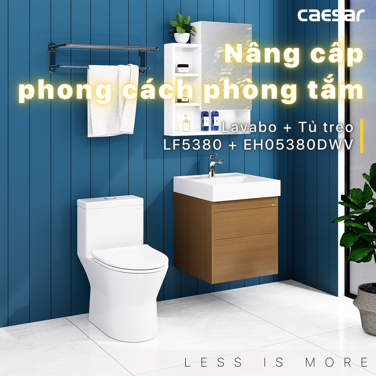 Lavabo + Tủ treo - LF5380 + EH05380DWV - Ảnh 2
