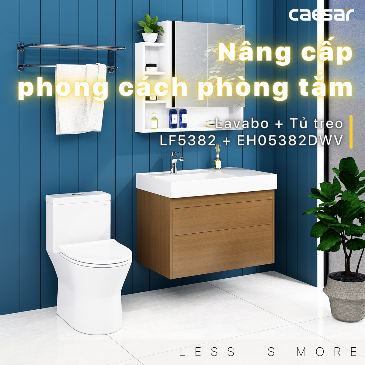 Lavabo + Tủ treo - LF5382 + EH05382DWV - Ảnh 2