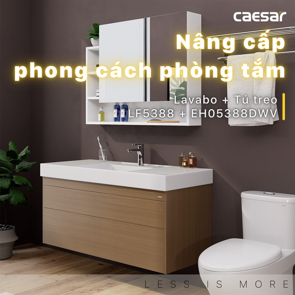 Lavabo + Tủ treo - LF5388 + EH05388DWV - Ảnh 2