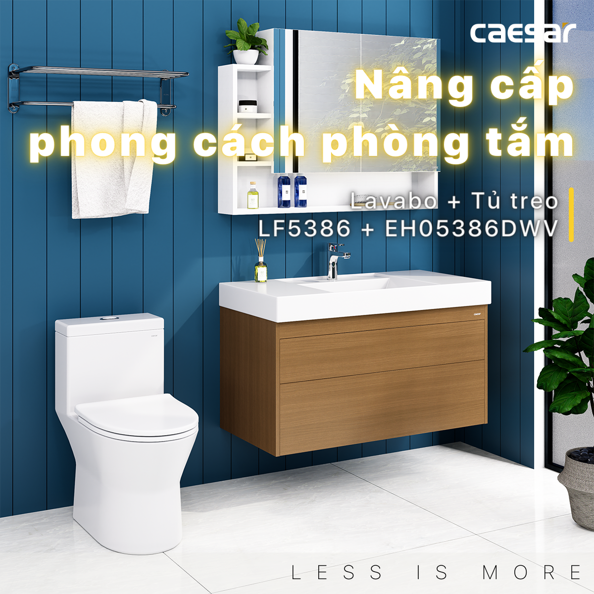 Lavabo + Tủ treo - LF5386 + EH05386DWV - Ảnh 2