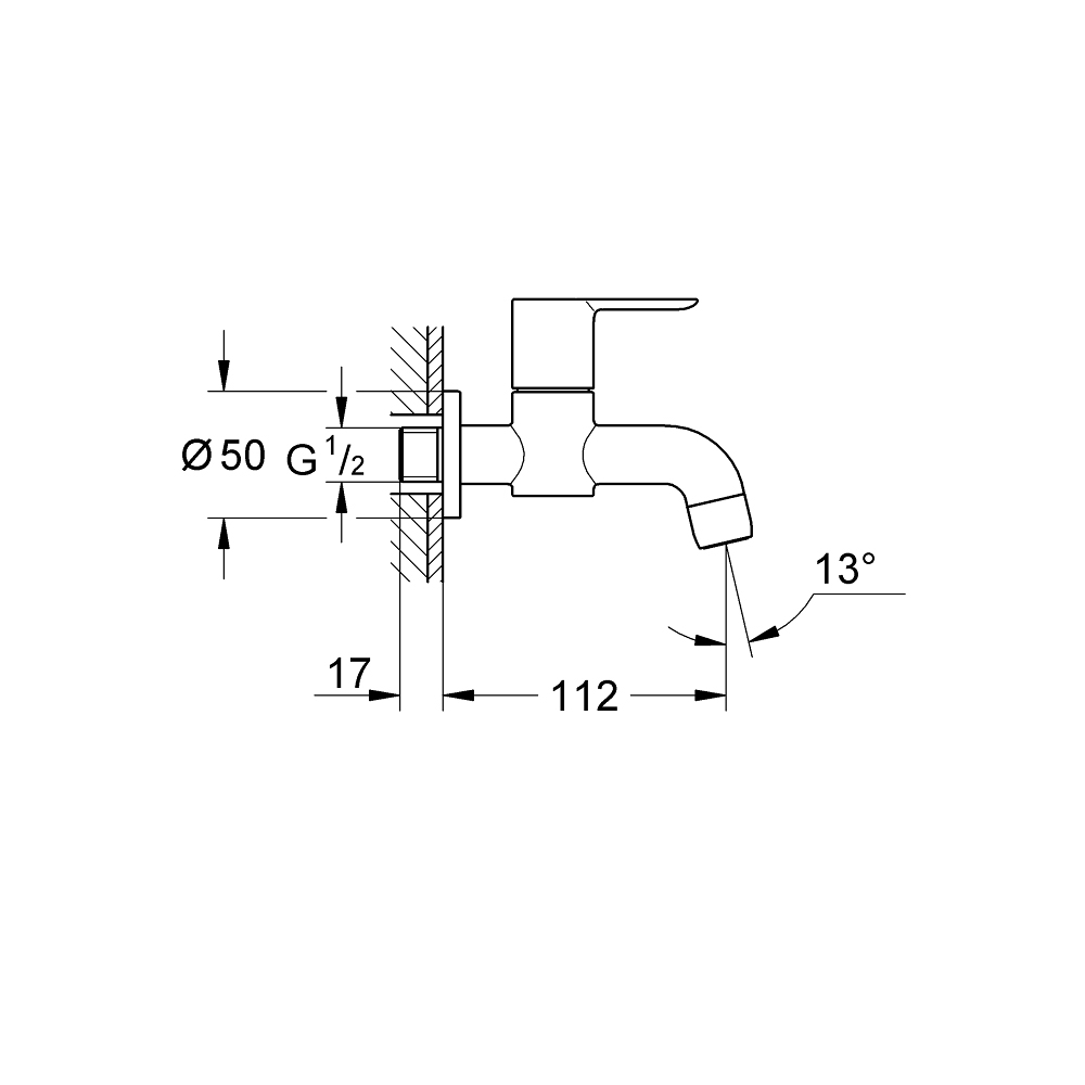 Vòi Lavabo hồ gắn tường BauEdge GROHE 20238000 - Ảnh 3