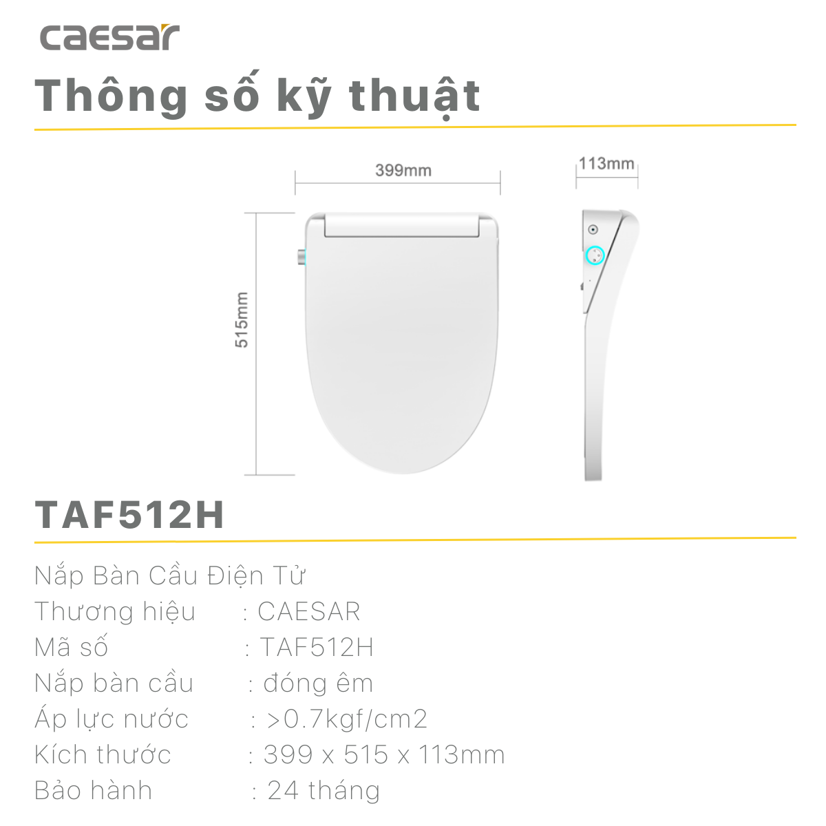 Bồn cầu một khối kết hợp nắp điện tử C1356F + TAF512H - Ảnh 21