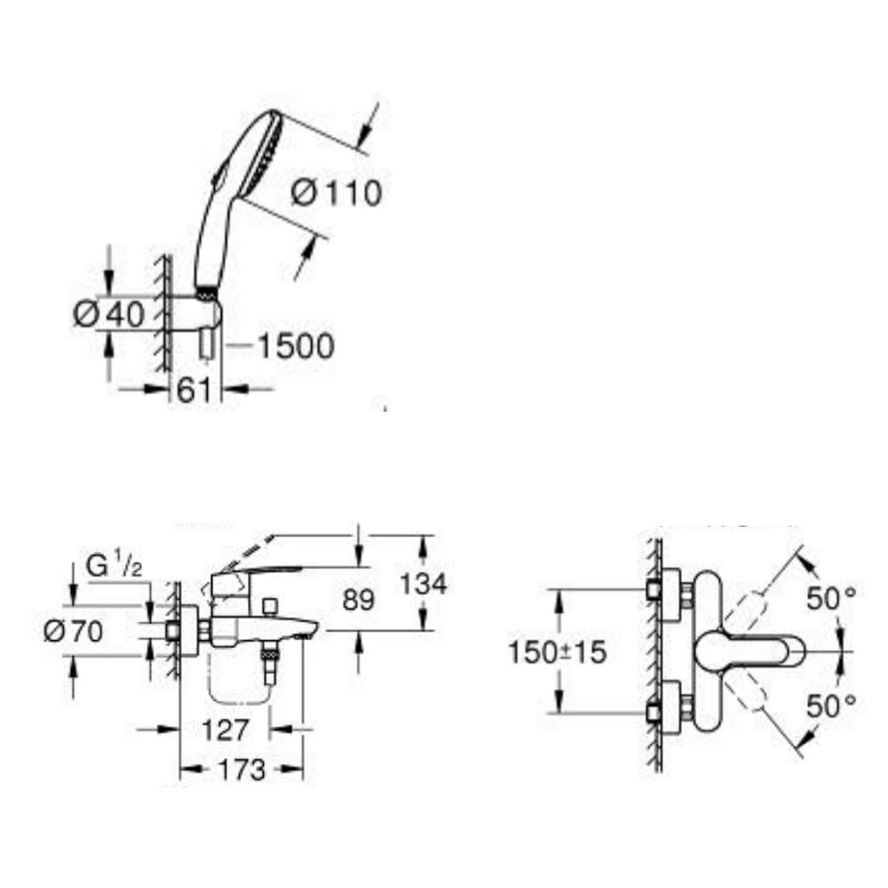 Bộ sen tắm nóng lạnh Eurostyle Cosmopolitan GROHE 25275002 - Ảnh 3