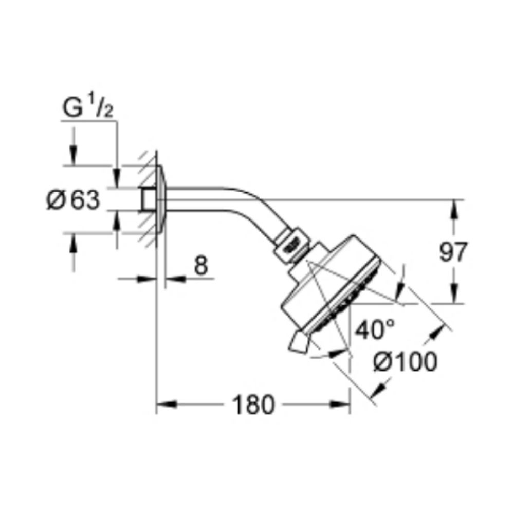 Bộ bát sen tắm gắn tường 3 chế độ Tempesta Cosmopolitan 100 GROHE 26090001 - Ảnh 3