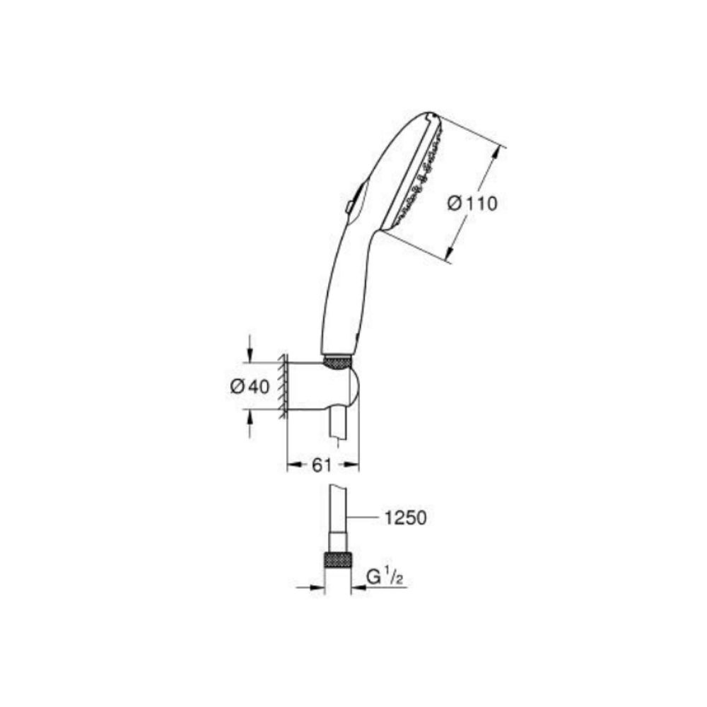 Bộ tay sen tắm 2 chế độ Tempesta 110 GROHE 26164003 - Ảnh 3