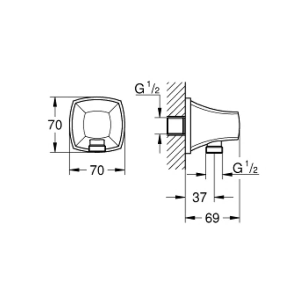 Đầu nối dây sen tắm Grandera GROHE 26897000 - Ảnh 3