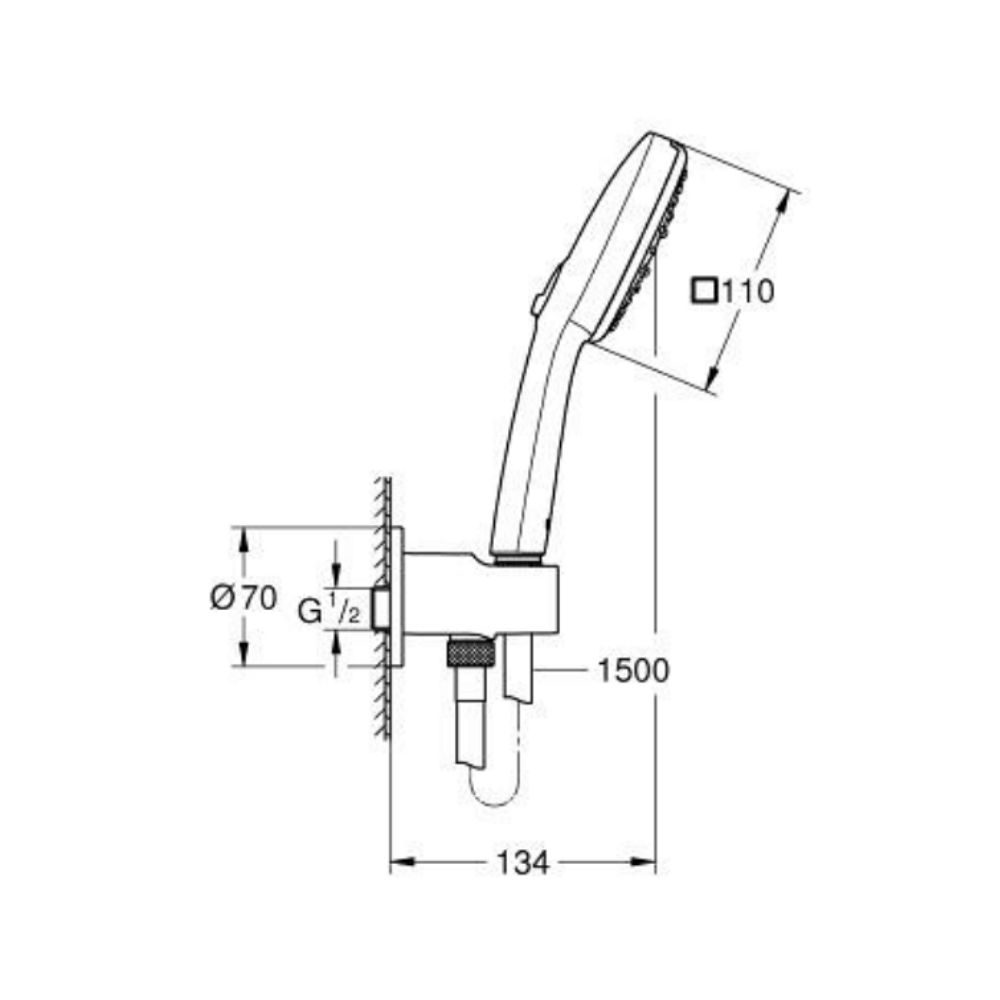 Bộ tay sen tắm 3 chế độ Tempesta Cube 110 GROHE 26910003 - Ảnh 3