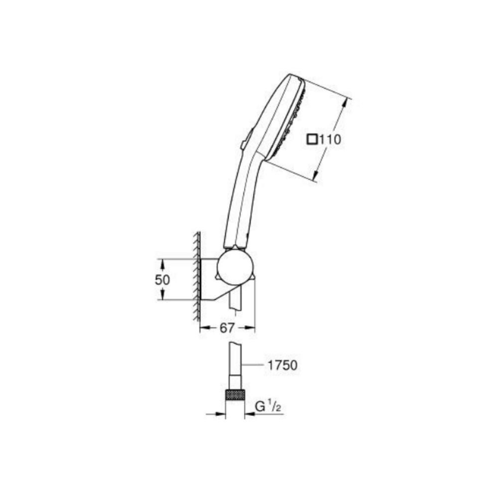 Bộ tay sen tắm 3 chế độ Tempesta Cube 110 GROHE 27584003 - Ảnh 3