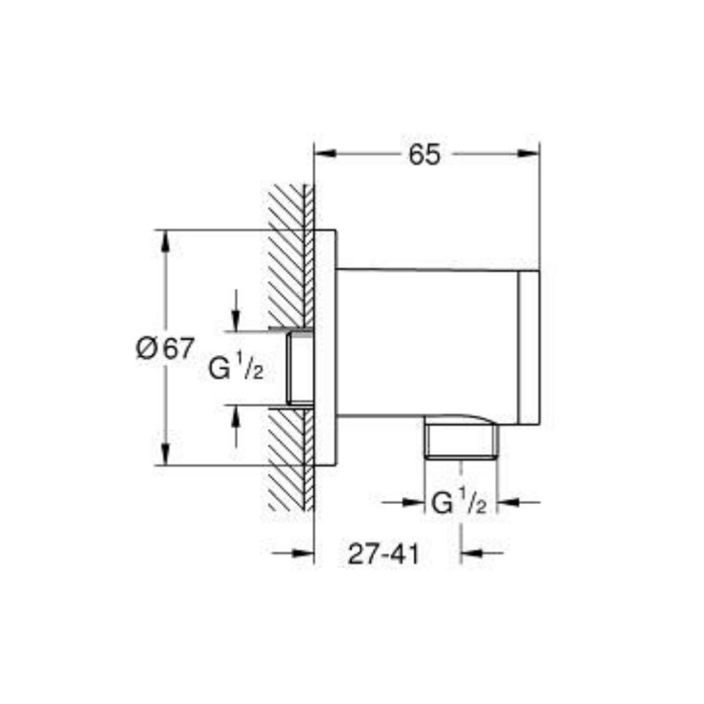 Đầu nối dây sen tắm Tempesta GROHE 28671001 - Ảnh 3