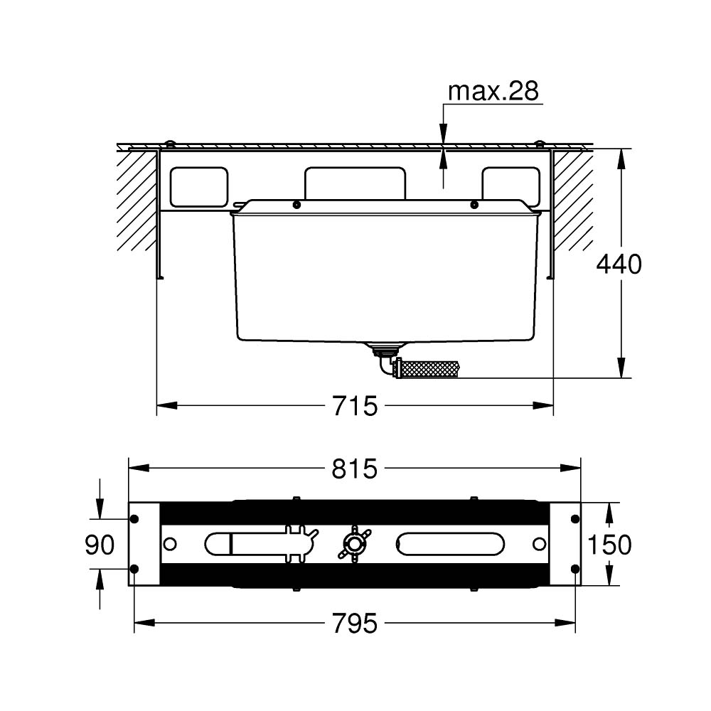 Bộ âm vòi bồn tắm 4 hoặc 5 đường nước GROHE 29037000 - Ảnh 3
