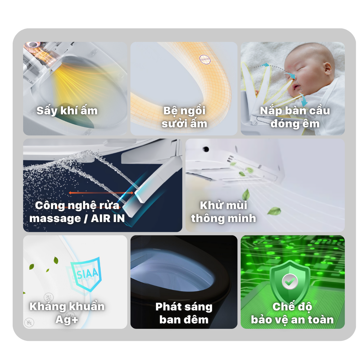 Bồn cầu một khối kết hợp với nắp điện tử - C1374F + TAF710H - Ảnh 3