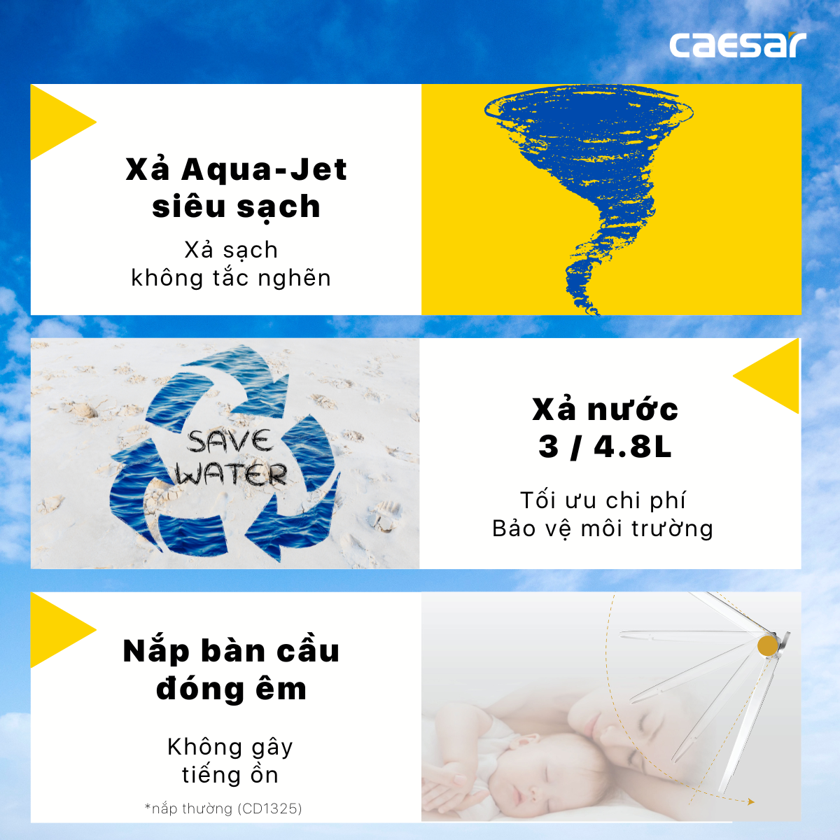 Bồn Cầu Hai Khối - CD1325 - Ảnh 3