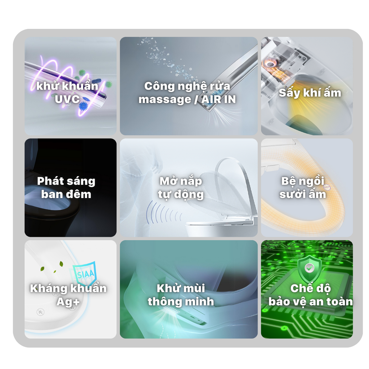 Bồn cầu một khối kết hợp nắp điện tử C1356F + TAF512H - Ảnh 3