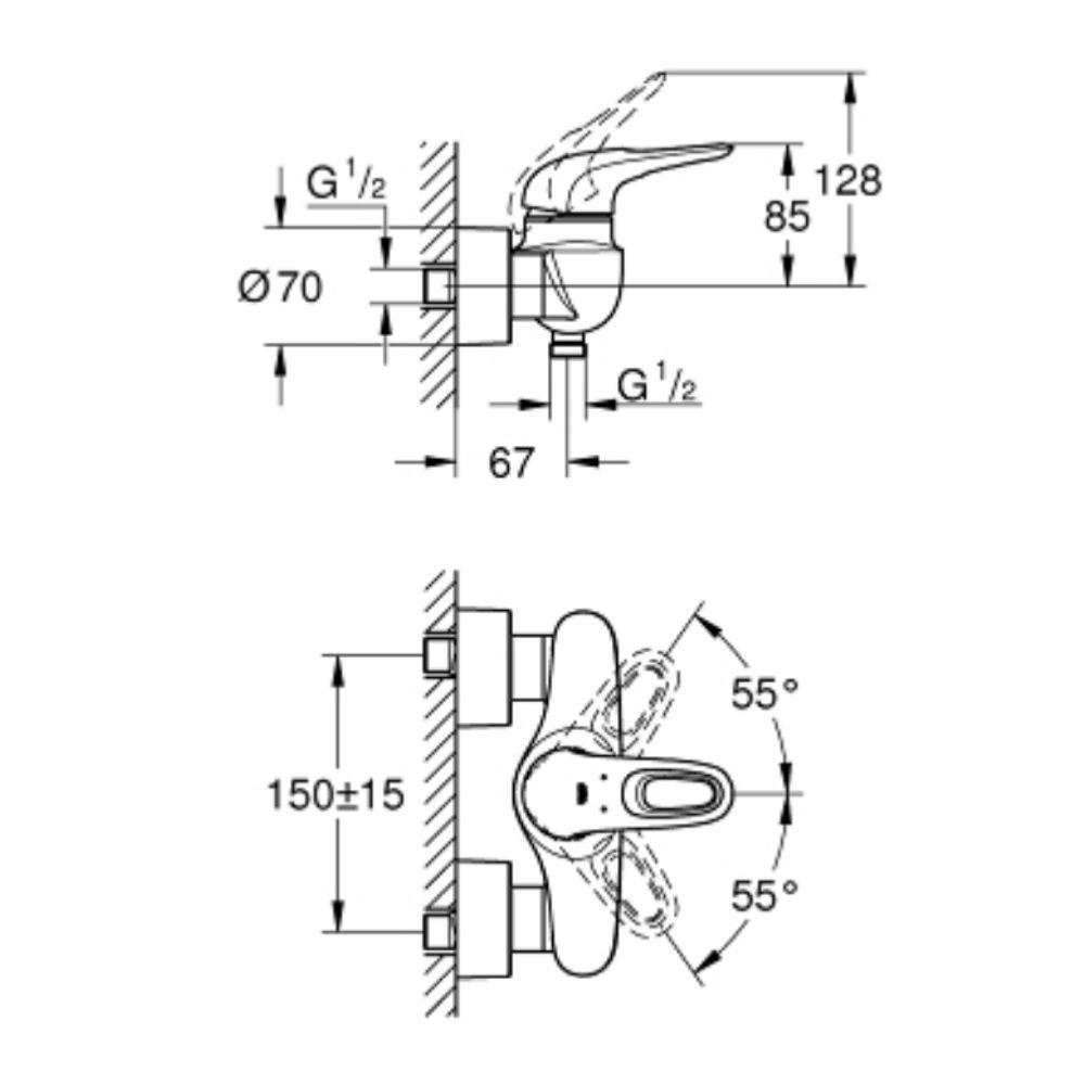 Củ sen tắm nóng lạnh Eurostyle GROHE 33590003 - Ảnh 3
