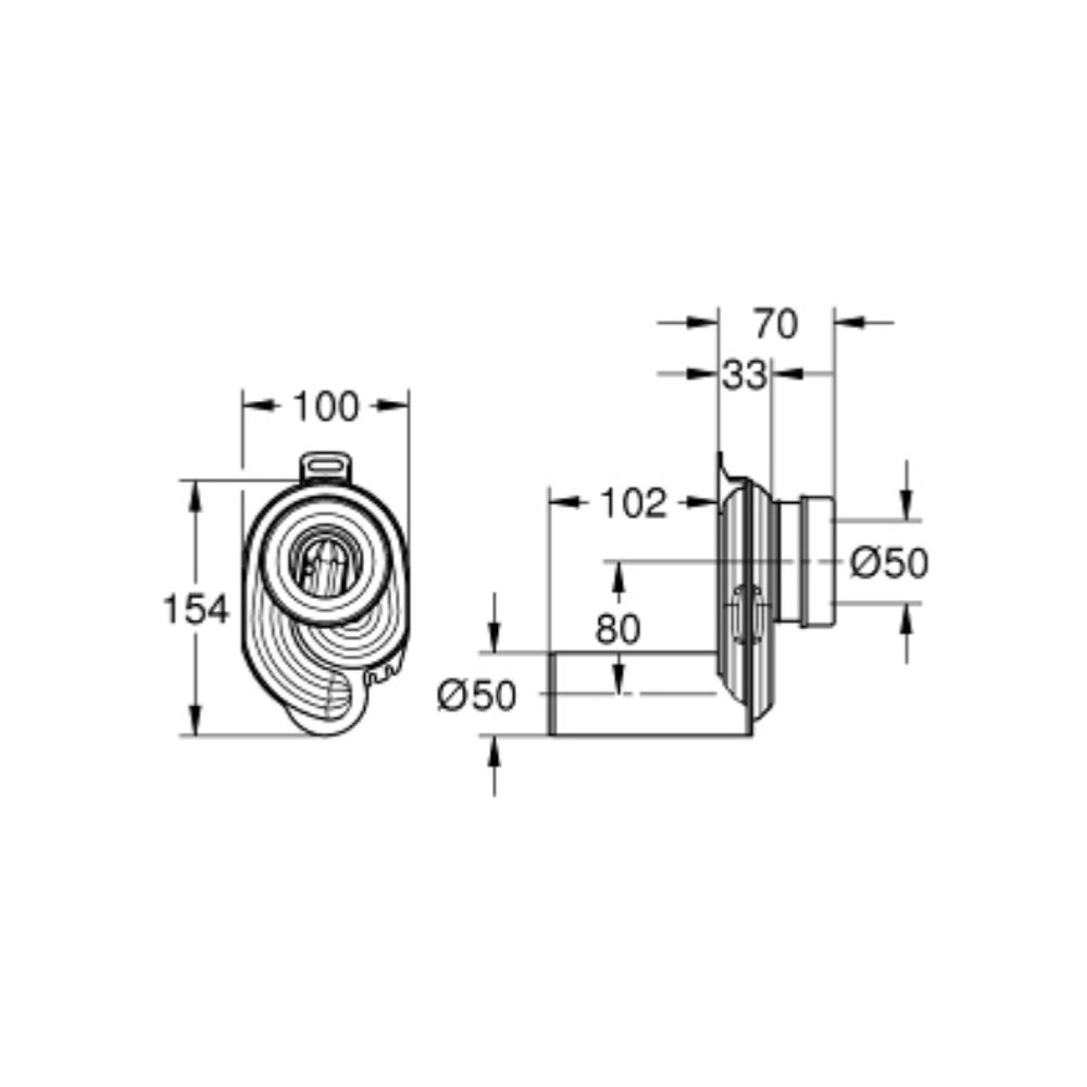 Bẫy tiểu ngang GROHE 39732000 - Ảnh 3
