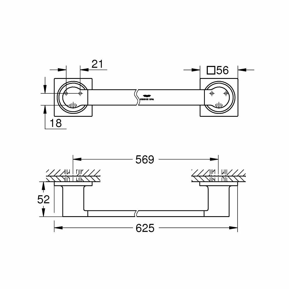 Thanh treo khăn đơn Allure GROHE 40341001 - Ảnh 3