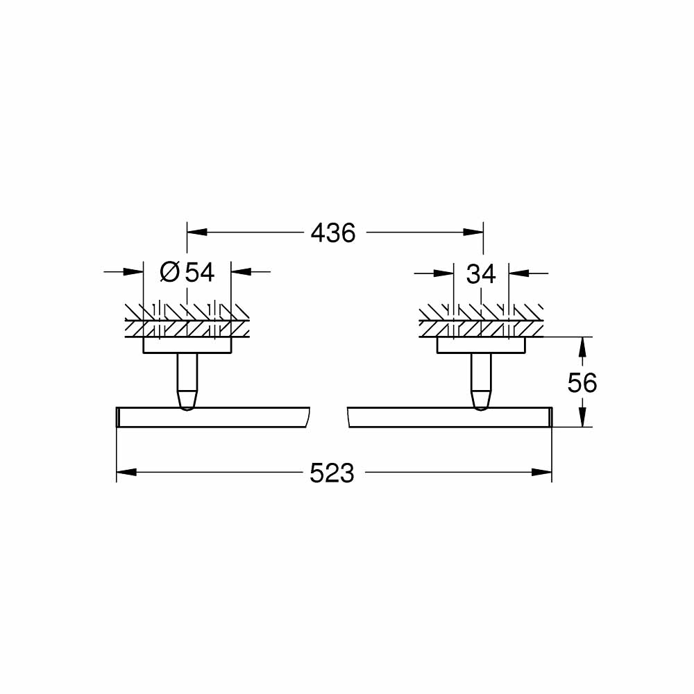 Thanh treo khăn đơn Bau Cosmopolitan GROHE 40459001 - Ảnh 3