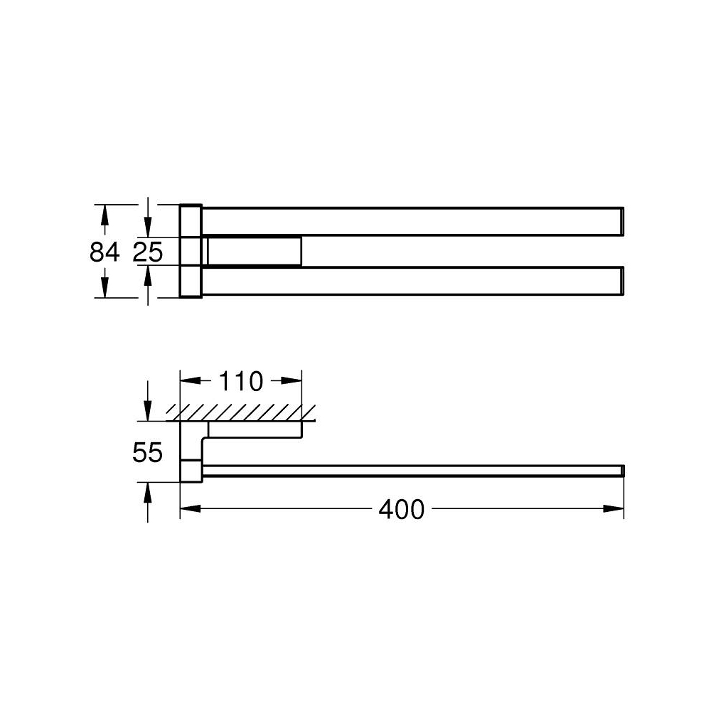 Thanh treo khăn đôi Selection Cube GROHE 40768000 - Ảnh 3