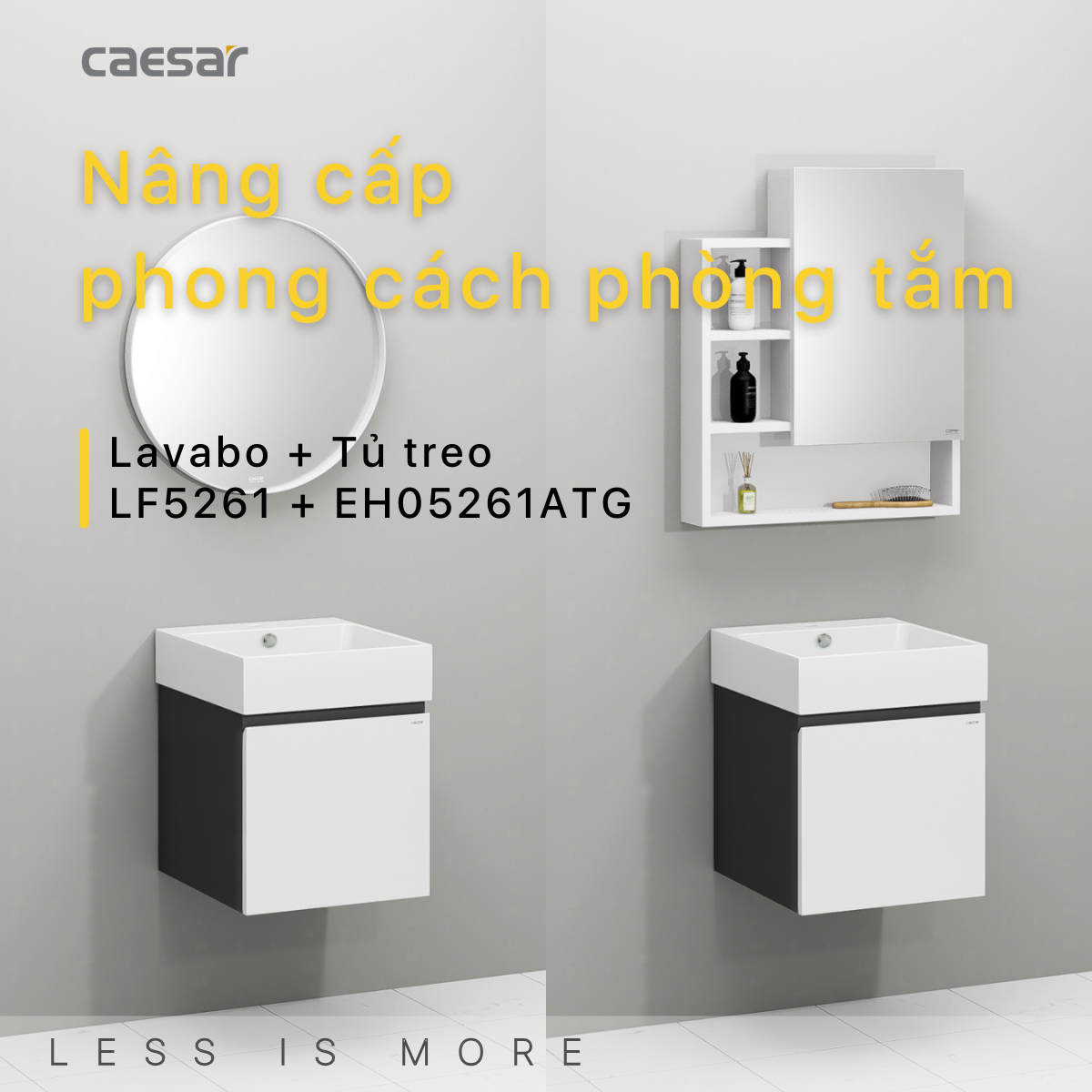 Lavabo và tủ treo LF5261 - EH05261ATGV - Ảnh 2