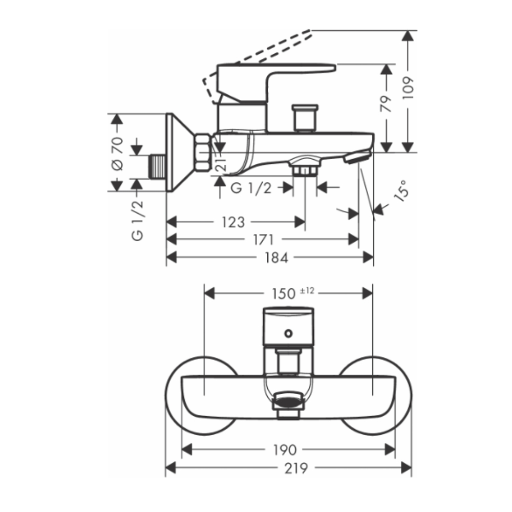 Củ sen tắm nóng lạnh HG Vernis Blend Hansgrohe 71440007 - Ảnh 3
