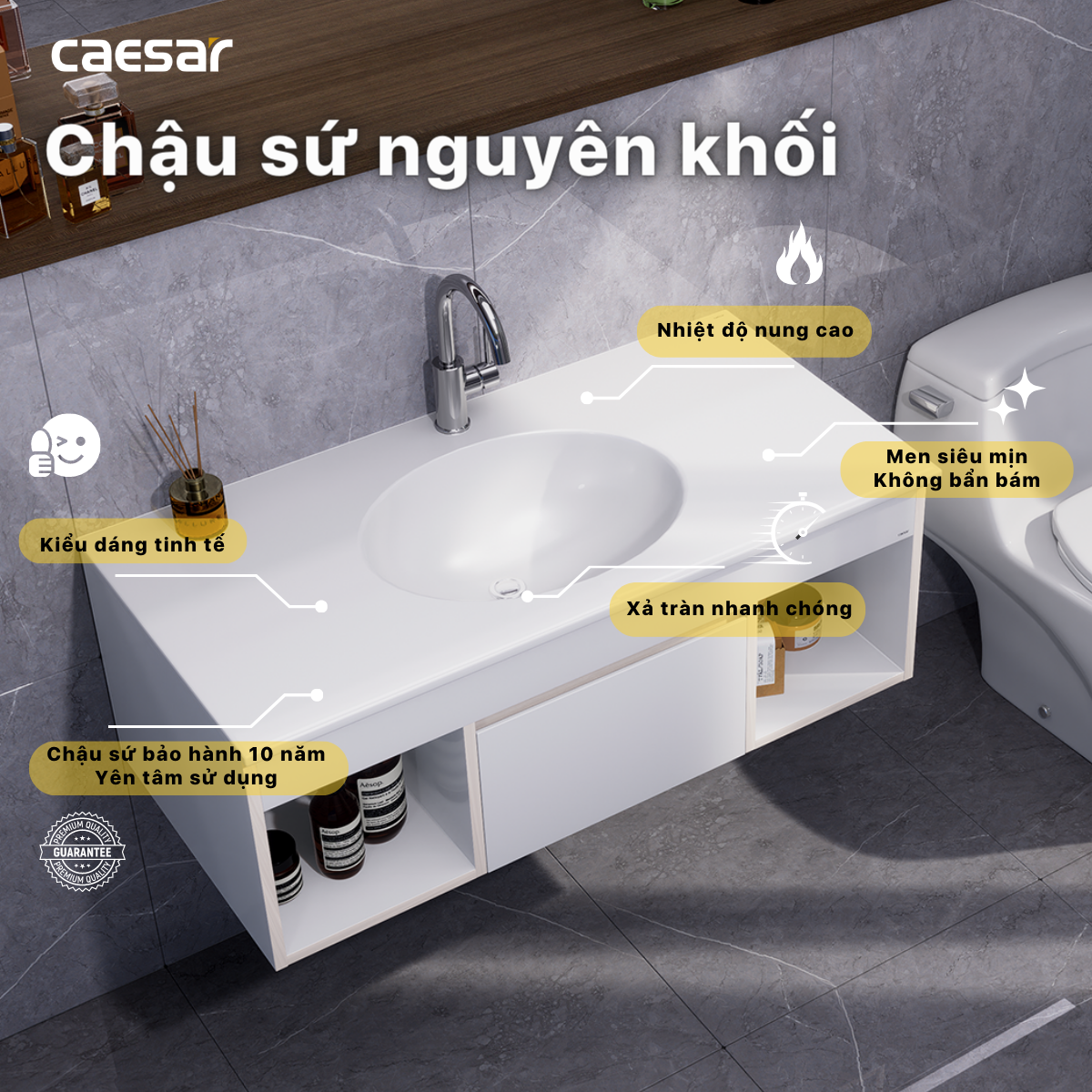 Lavabo + Tủ Treo - LF5028 + EH05028DDV - Ảnh 6