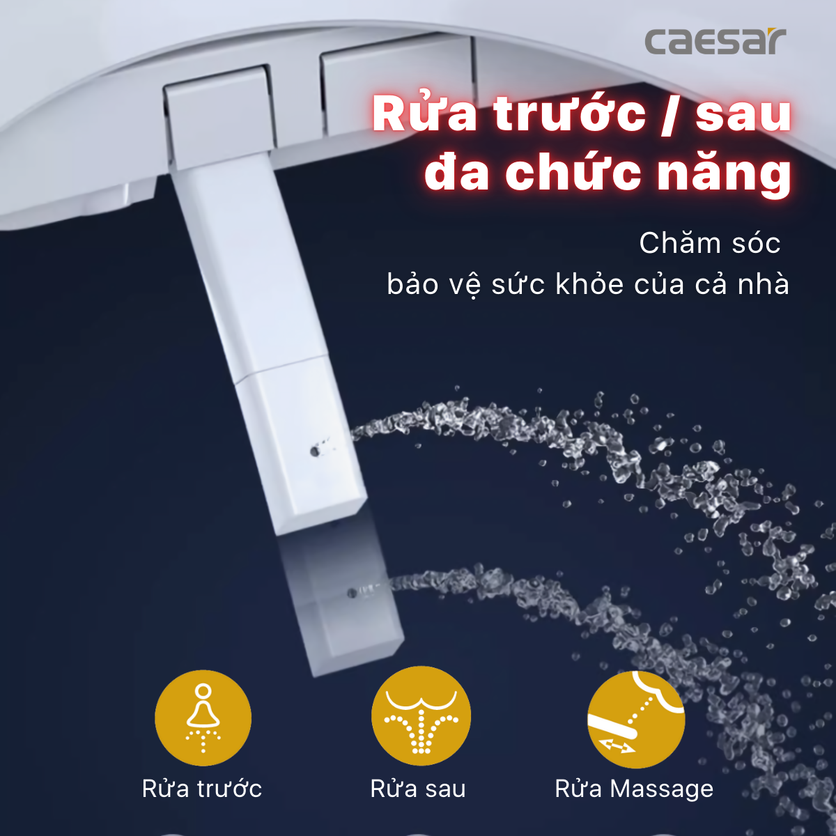 Bồn cầu một khối kết hợp với nắp điện tử - C1374F + TAF710H - Ảnh 9
