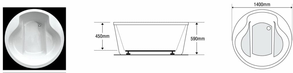 BỒN TẮM TRÒN EUT – 1400 - Ảnh 2