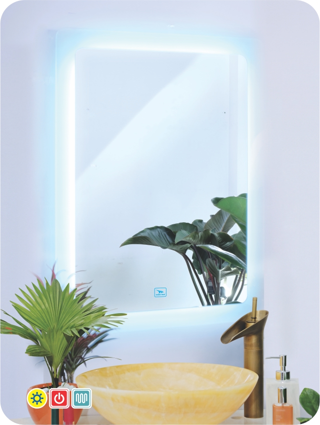 Gương đèn bo góc cảm ứng cao cấp Hoàng Thiện GD 7393-8