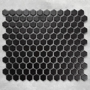 Gạch Mosaic Lục Giác Màu Đen Mờ HX23808