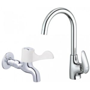 Combo Vòi Bếp Nóng Lạnh Và Vòi Lạnh Gắn Tường Caesar K815C + W027C