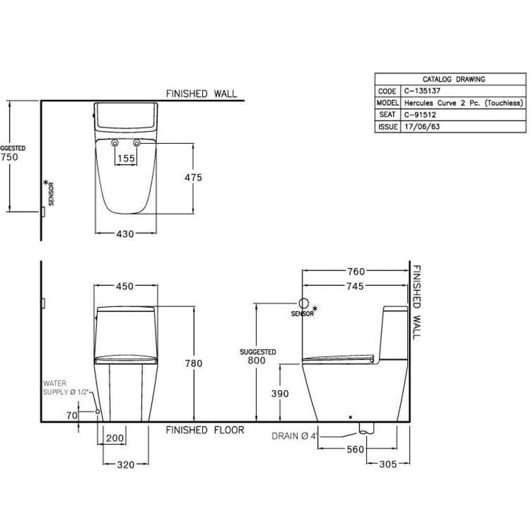 Bồn Cầu COTTO C135137 Hai Khối Cảm Ứng Không Chạm - Ảnh 3