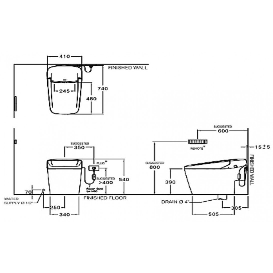 Bồn Cầu Thông Minh COTTO C10217 Vizio Tự Động - Ảnh 5