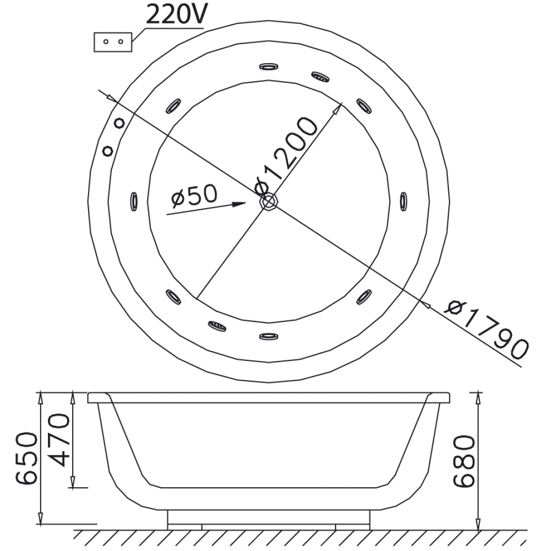 Bồn Tắm Massage Xây 1.7m CAESAR MT6470A - Ảnh 3