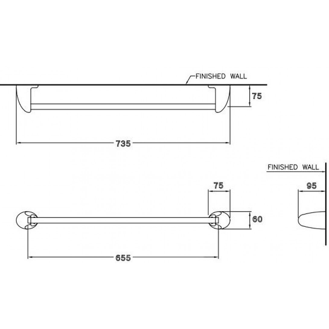 Thanh Treo Khăn Sứ Cotto C837 - Ảnh 3