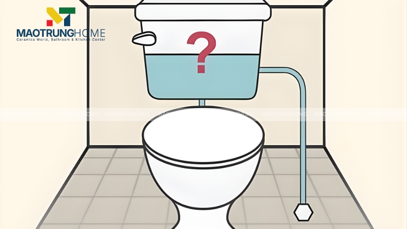 Két nước bồn cầu không có nước hoặc rất ít nước để xả chất thải
